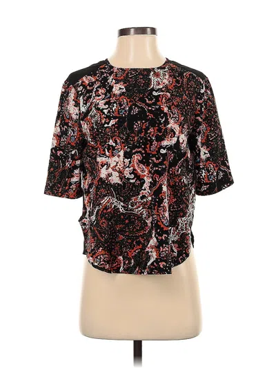 Pre-owned Wayf Short Sleeve Blouse In Black