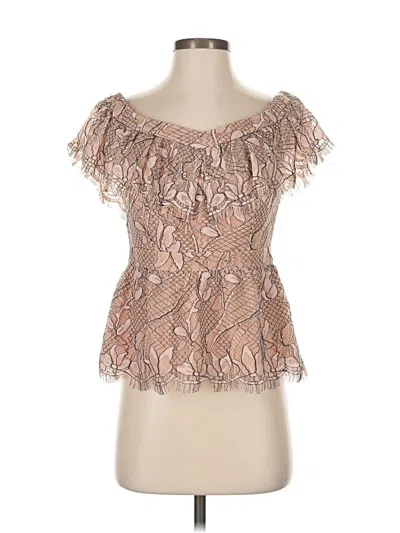 Pre-owned Wayf Short Sleeve Blouse In Brown