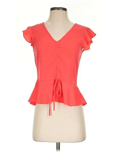 Pre-owned Wayf Short Sleeve Blouse In Orange