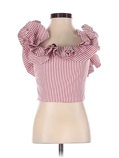 Pre-owned Wayf Short Sleeve Blouse In Red