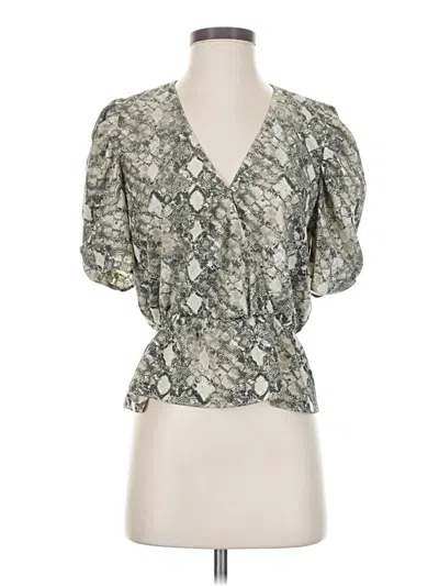 Pre-owned Wayf Short Sleeve Blouse In Silver