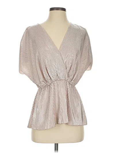 Pre-owned Wayf Short Sleeve Blouse In Silver