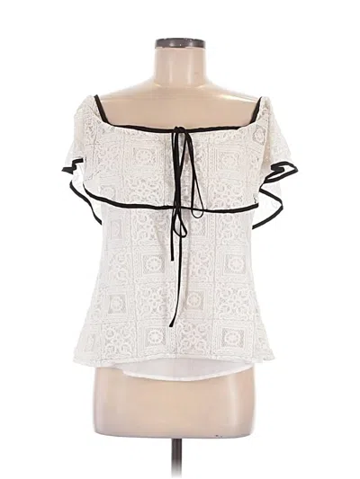 Pre-owned Wayf Short Sleeve Blouse In White