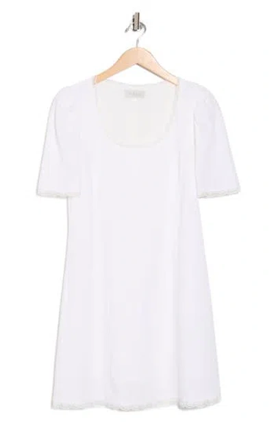 Wayf Short Sleeve Linen Blend Minidress