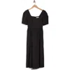 Wayf Short Sleeve Midi Dress In Black