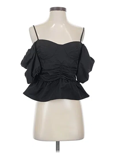 Pre-owned Wayf Short Sleeve Top Black Strapless Neckline Tops