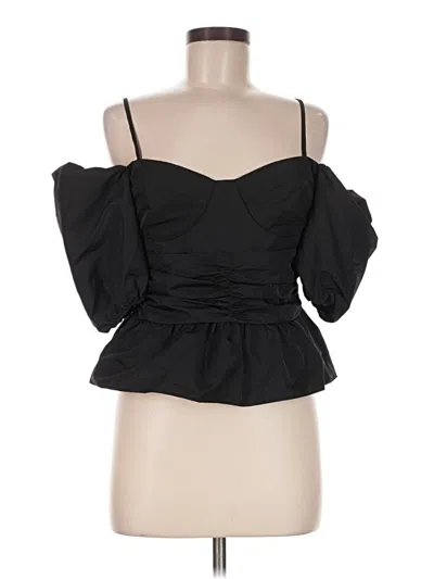 Pre-owned Wayf Short Sleeve Top Black Strapless Neckline Tops