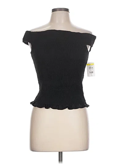 Pre-owned Wayf Short Sleeve Top Black Strapless Neckline Tops