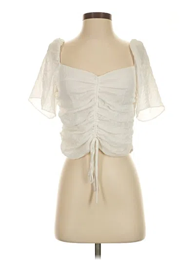 Pre-owned Wayf Short Sleeve Top Ivory Sweetheart Neckline Tops