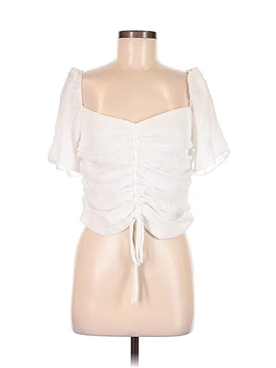 Pre-owned Wayf Short Sleeve Top Ivory Sweetheart Neckline Tops