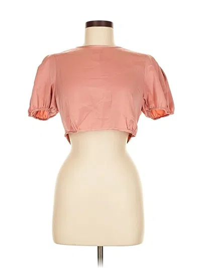 Pre-owned Wayf Short Sleeve Top Orange Sweetheart Neckline Tops