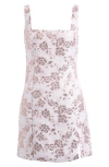 Wayf Skyla Metallic Floral Minidress In Pink