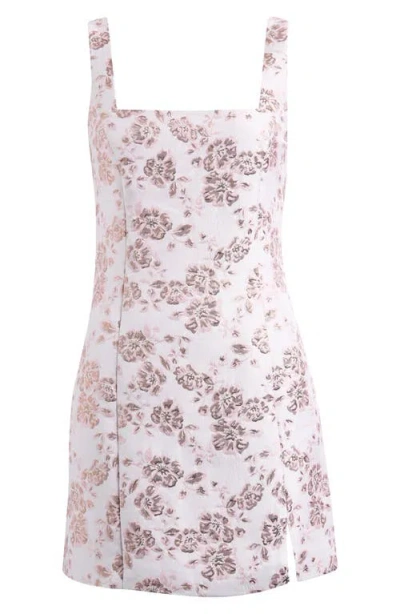 Wayf Skyla Metallic Floral Minidress In Pink