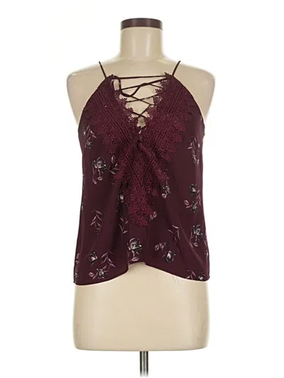 Pre-owned Wayf Sleeveless Blouse In Burgundy