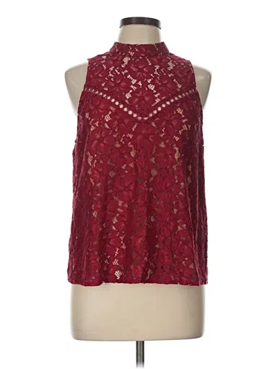 Pre-owned Wayf Sleeveless Blouse In Burgundy