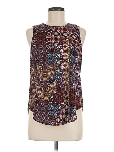 Pre-owned Wayf Sleeveless Blouse In Burgundy