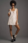 Wayf Juni Mini Dress Ivory Strawberry