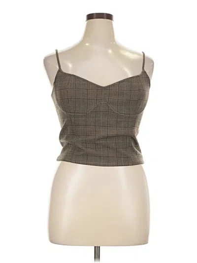 Wayf Sleeveless Top Brown Square Neckline Tops In Transparent
