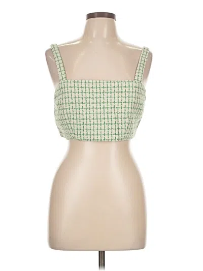 Wayf Sleeveless Top Green Square Neckline Tops
