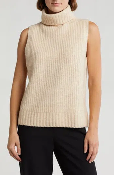 Wayf Sleeveless Turtleneck Sweater In Oatmeal