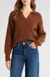 Wayf Sloan Rib Sweater In Brown