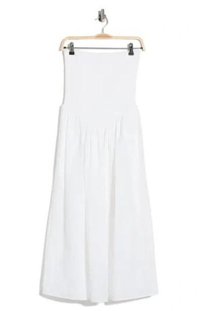 Wayf Smocked Convertible Dress In White