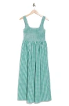 Wayf Smocked Cotton Sundress In Green