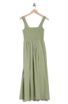 Wayf Smocked Fit & Flare Sundress In Light Green