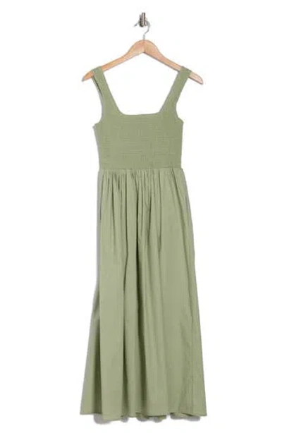 Wayf Smocked Fit & Flare Sundress In Light Green
