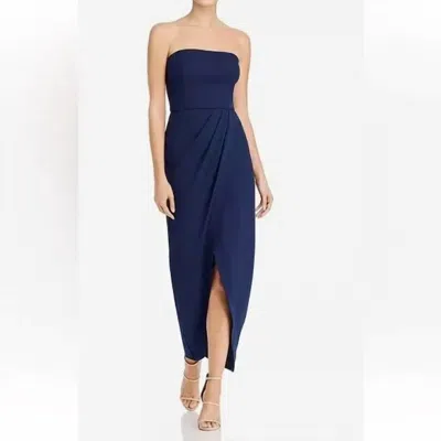 Wayf Strapless Tulip Dress In Navy In Blue