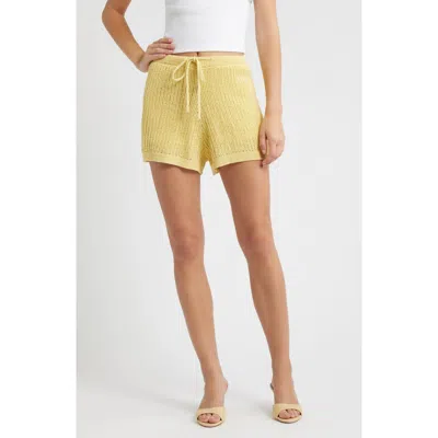 Wayf Sunny Knit Shorts In Yellow