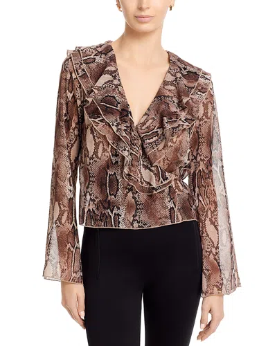 Wayf Sylvia Wrap Top In Brown