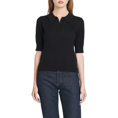 Wayf Taylor Short Sleeve Pointelle Polo Sweater