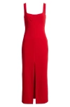 Wayf The Bravado Slit Front Maxi Dress In Red