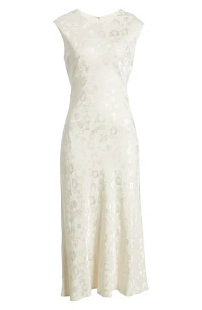 Wayf The Darla Floral Jacquard Cocktail Dress In Cream