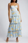 WAYF THE LEXI FLORAL TIERED MAXI DRESS