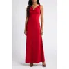 Wayf The Tamara Cowl Neck Gown In Gold