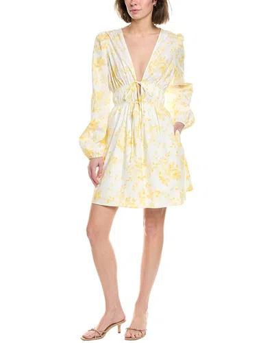 Wayf Tie-front Mini Dress In Yellow