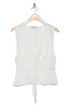 Wayf Tie Front Sleeveless Top In Ivory