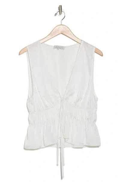 Wayf Tie Front Sleeveless Top In Ivory