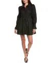 Wayf Tiered Shirtdress In Black