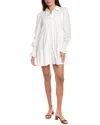 Wayf Tiered Shirtdress In White