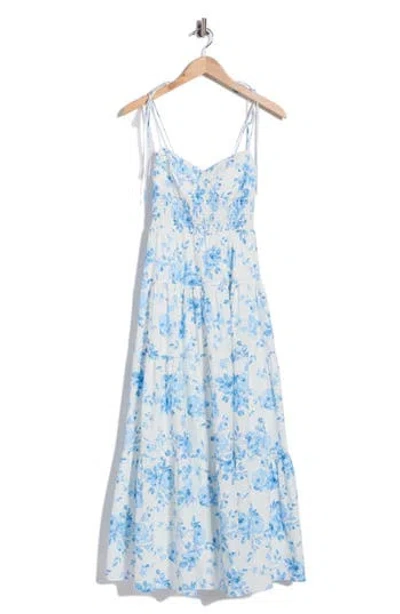 Wayf Tiered Tie Strap Dress In Multi