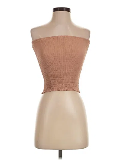 Wayf Tube Top Brown Strapless Neckline Tops In Pink