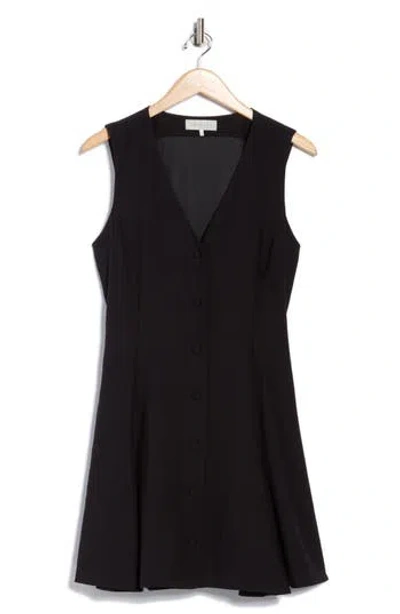 Wayf V-neck Sleeveless Minidress In Black