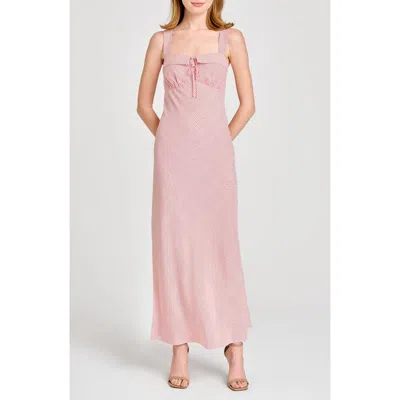 Wayf Violet Mini Dot Maxi Dress In Red Mini Dot