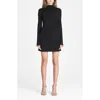 Wayf Vivi Tie Back Long Sleeve Minidress In Black