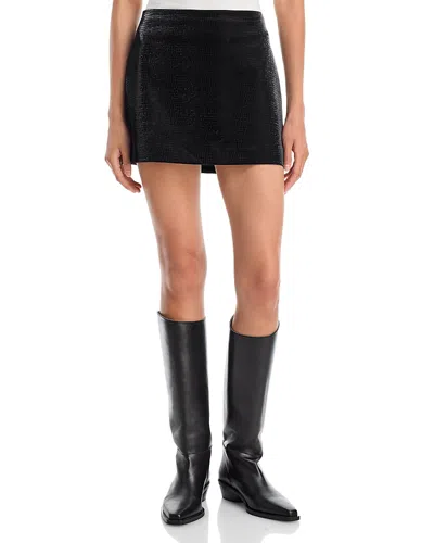 Wayf Walker Faux Leather Mini Skirt In Black