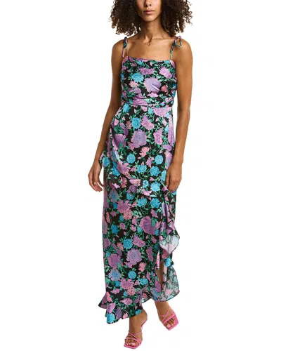 knee length dresses for ladies Purple Floral Ruffle Tie Strap Midi Dress & Reviews - Purple - Dresses main image 0