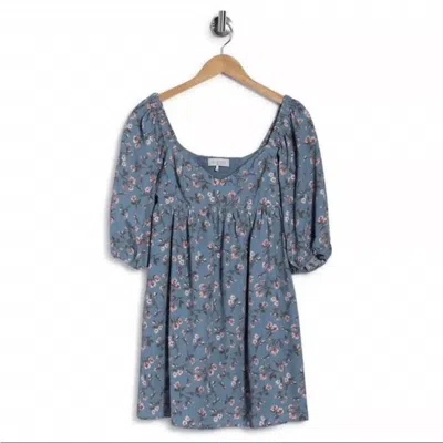 Wayf Women's Babydoll Dress In Dusty Blue In Multi